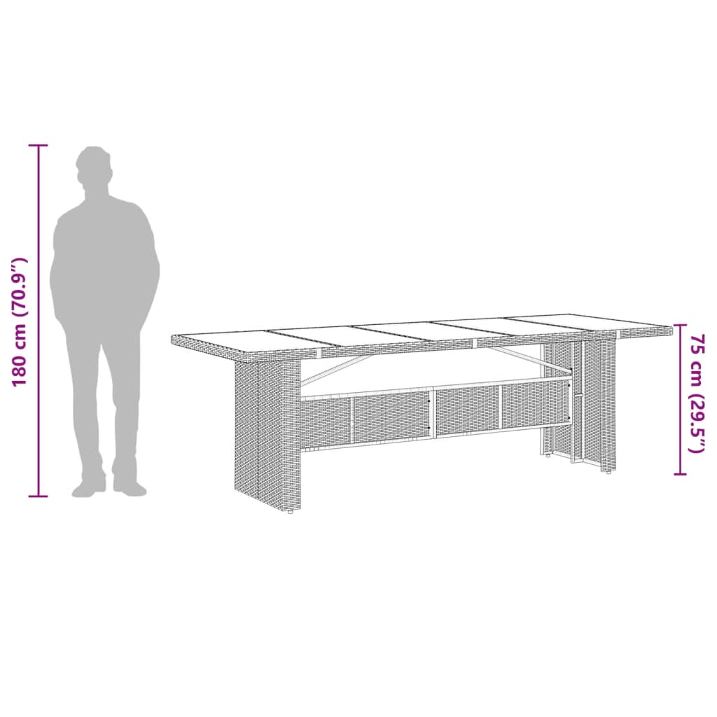Set mobilier gradina cu perne, 9 piese, gri, poliratan — imaginea 10