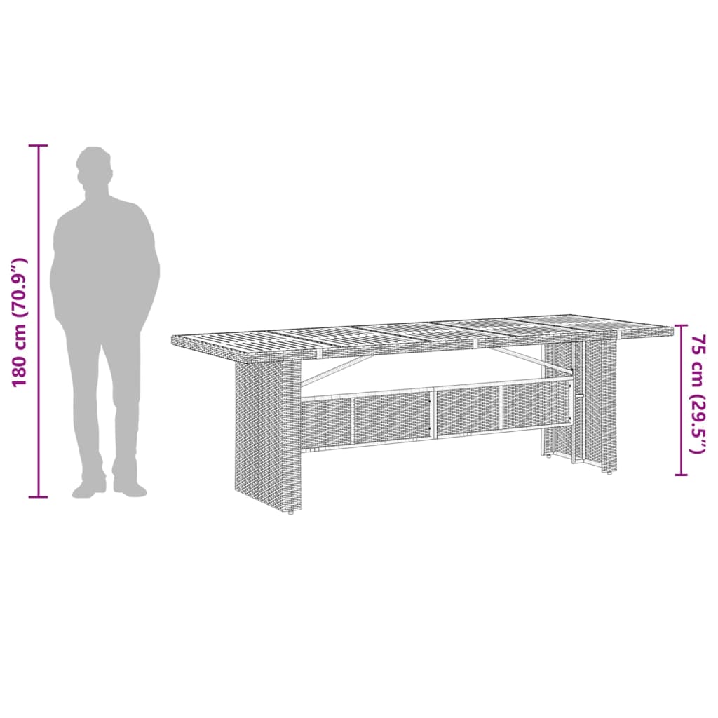 Set mobilier de gradina cu perne, 11 piese, gri, poliratan — imaginea 10