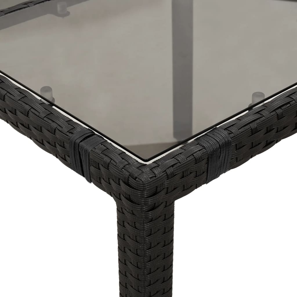 Set mobilier de gradina cu perne, 9 piese, negru, poliratan — imaginea 6