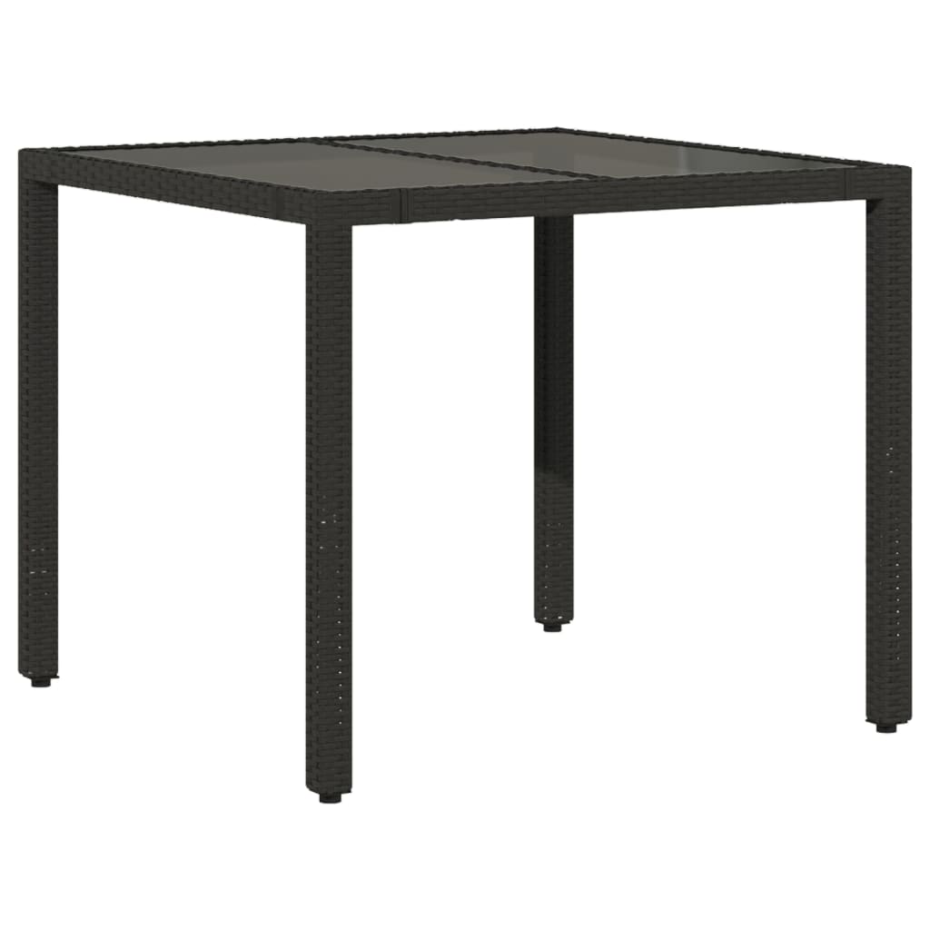 Set mobilier de gradina cu perne, 5 piese, negru, poliratan — imaginea 5