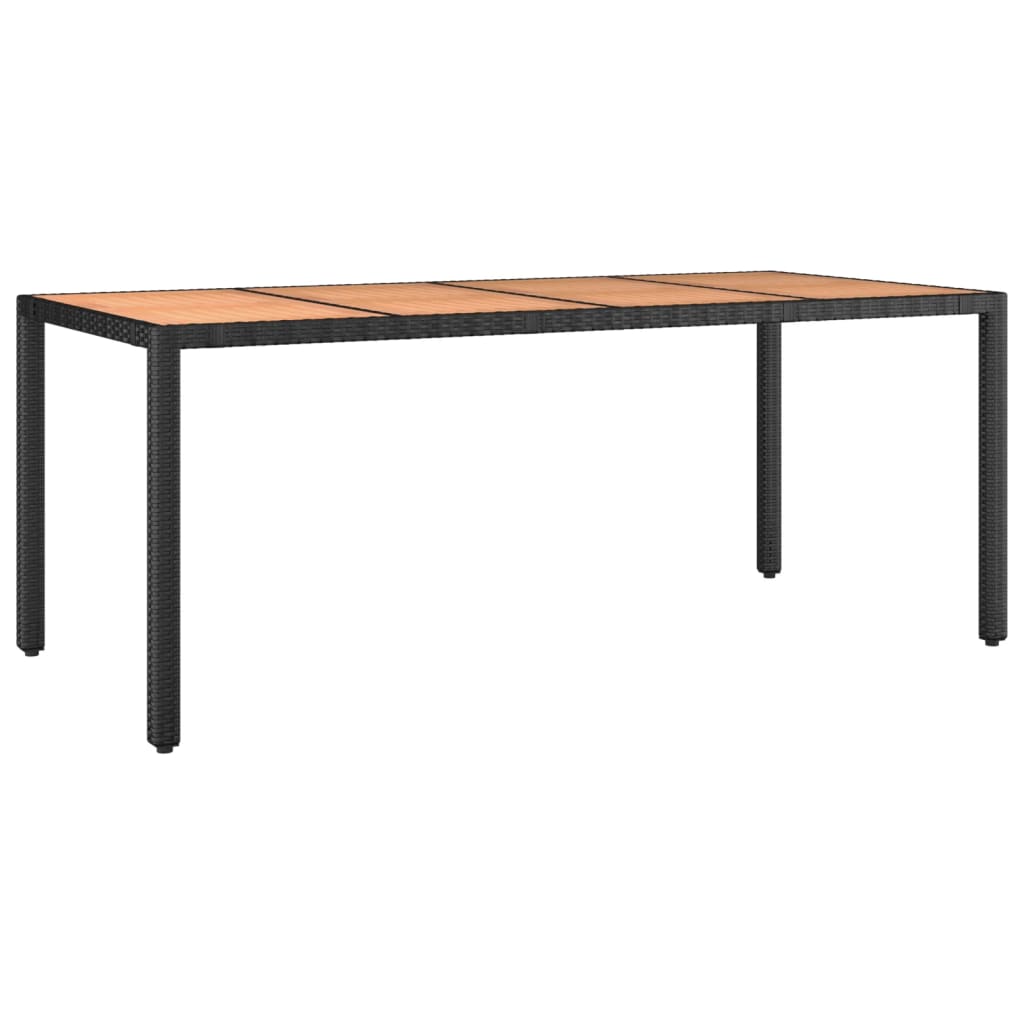 Set mobilier de gradina cu perne, 7 piese, negru, poliratan — imaginea 4