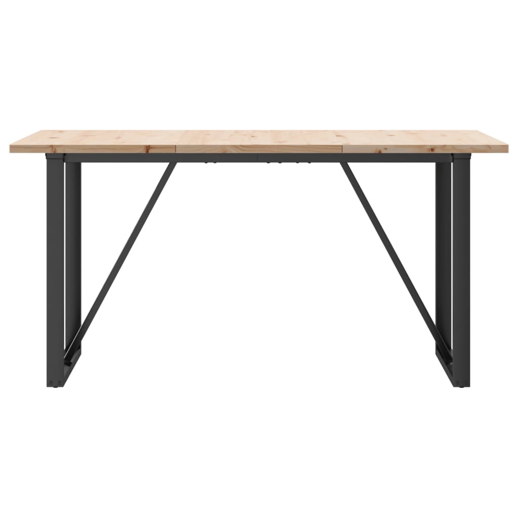 Masa bucatarie, cadru O, 160x80x75,5 cm lemn masiv pin si fonta — imaginea 4