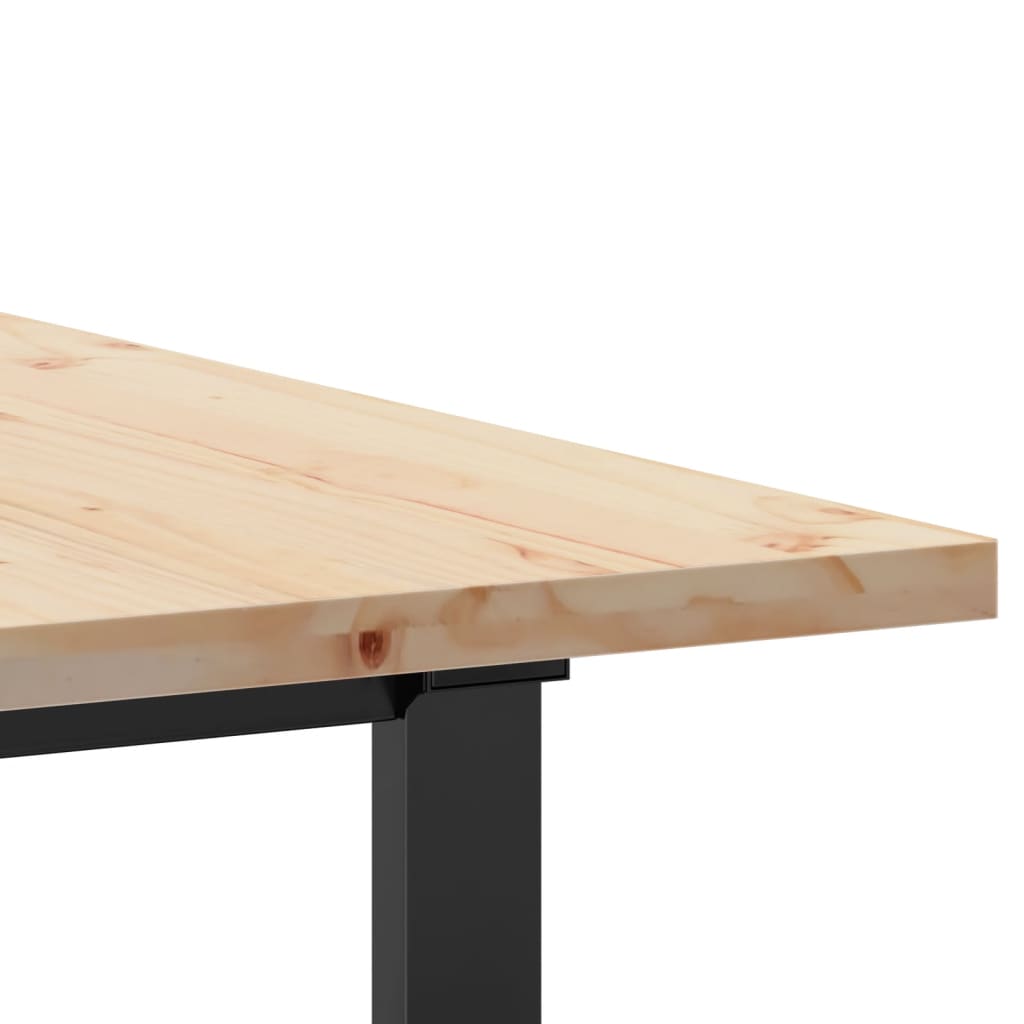 Masa bucatarie, cadru O, 160x80x75,5 cm lemn masiv pin si fonta — imaginea 7