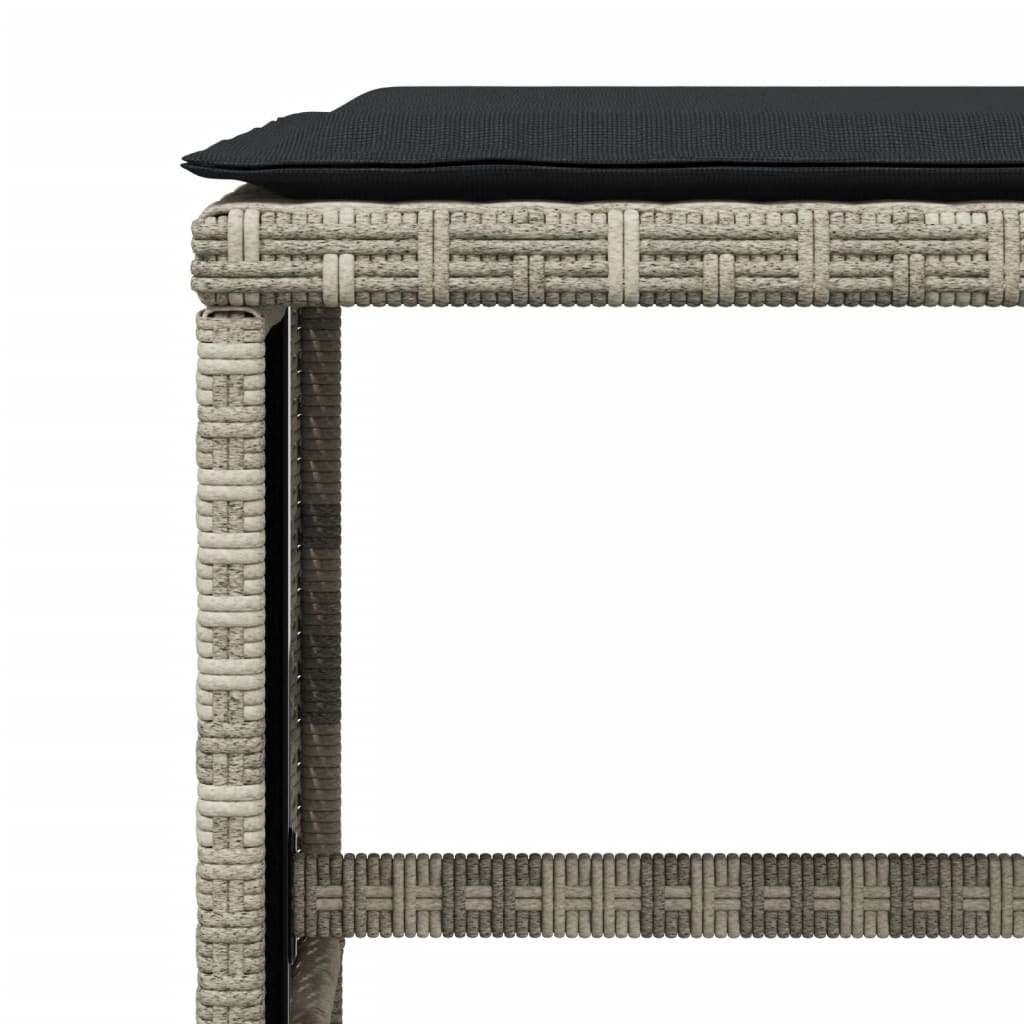 Set mobilier de gradina cu perne 15 piese gri deschis poliratan — imaginea 9
