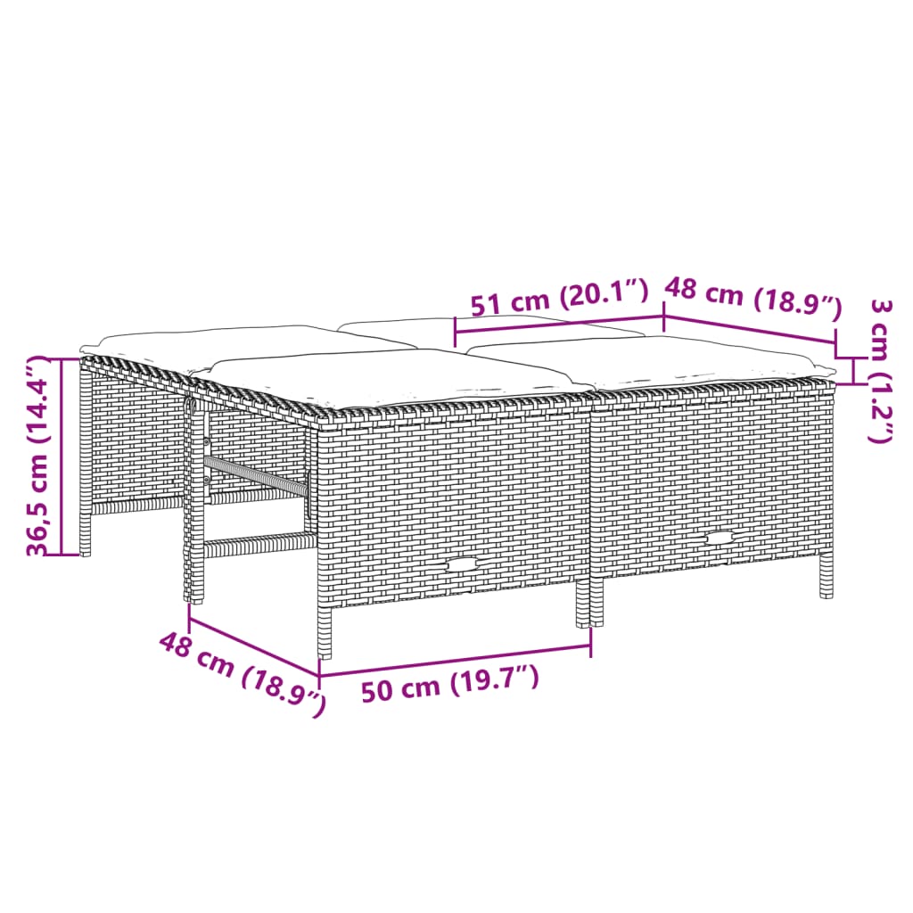 Set canapele de gradina cu perne, 5 piese, bej, poliratan — imaginea 9