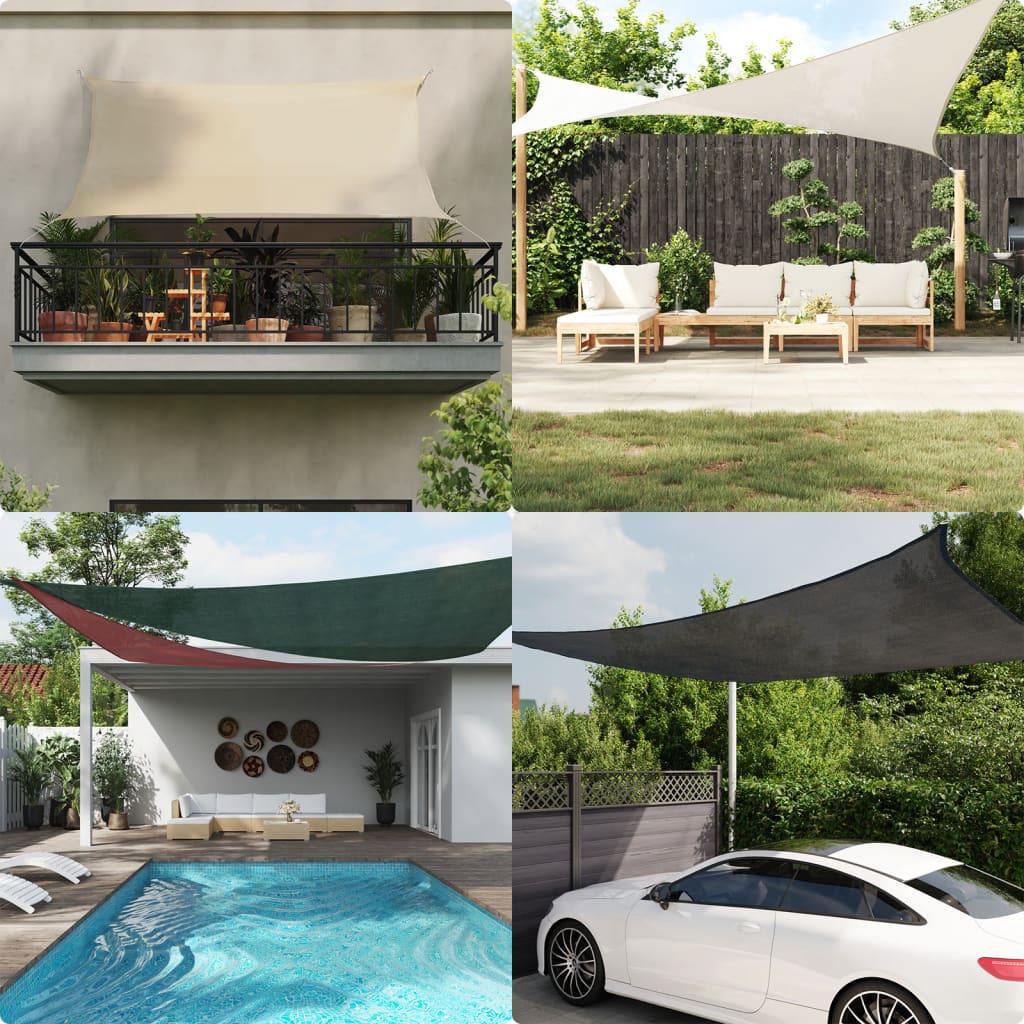 Panza parasolar gri deschis dreptunghiular 4x5 m HDPE 160 g/m² - imagine 2
