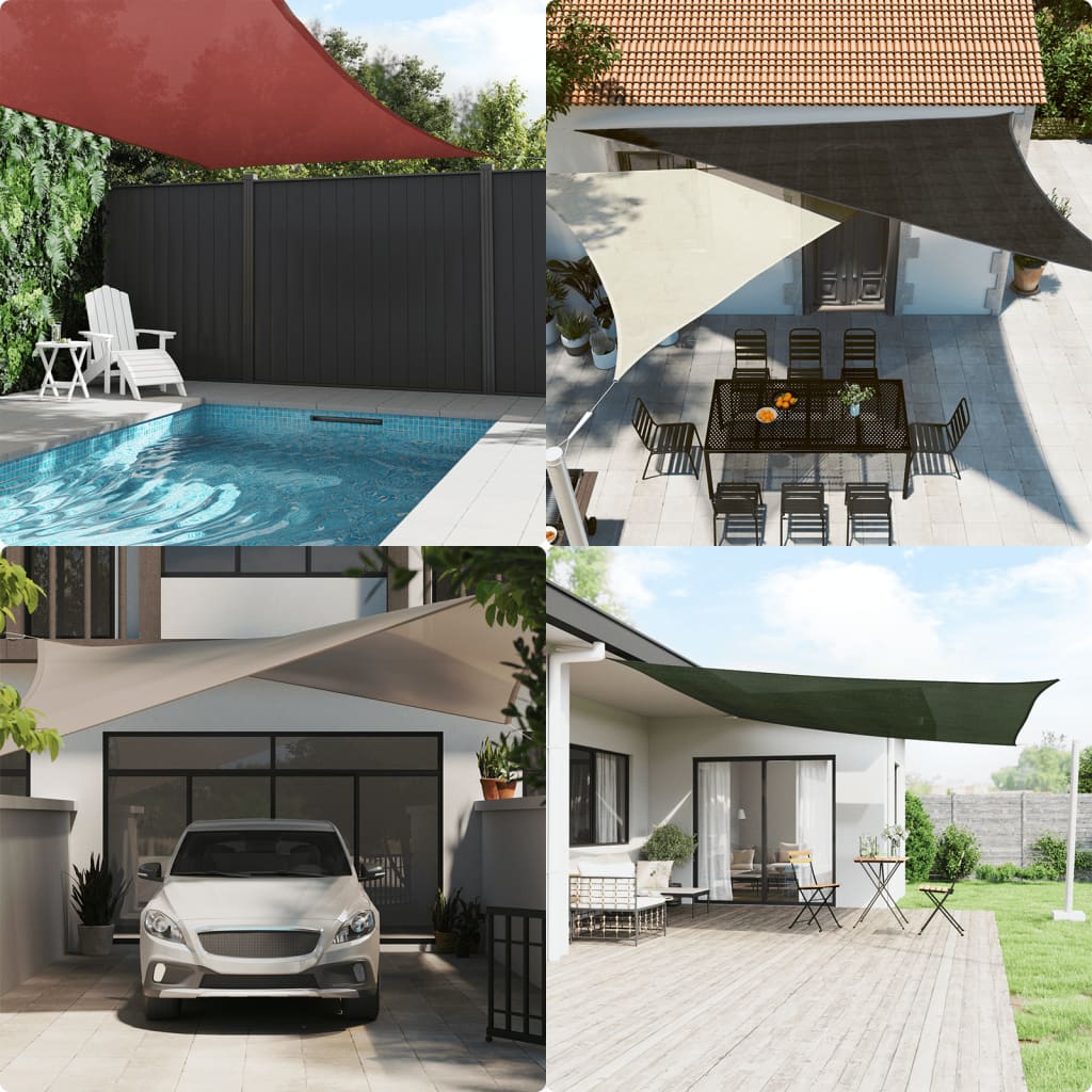 Panza parasolar gri deschis dreptunghiular 4x5 m HDPE 160 g/m² - imagine 3