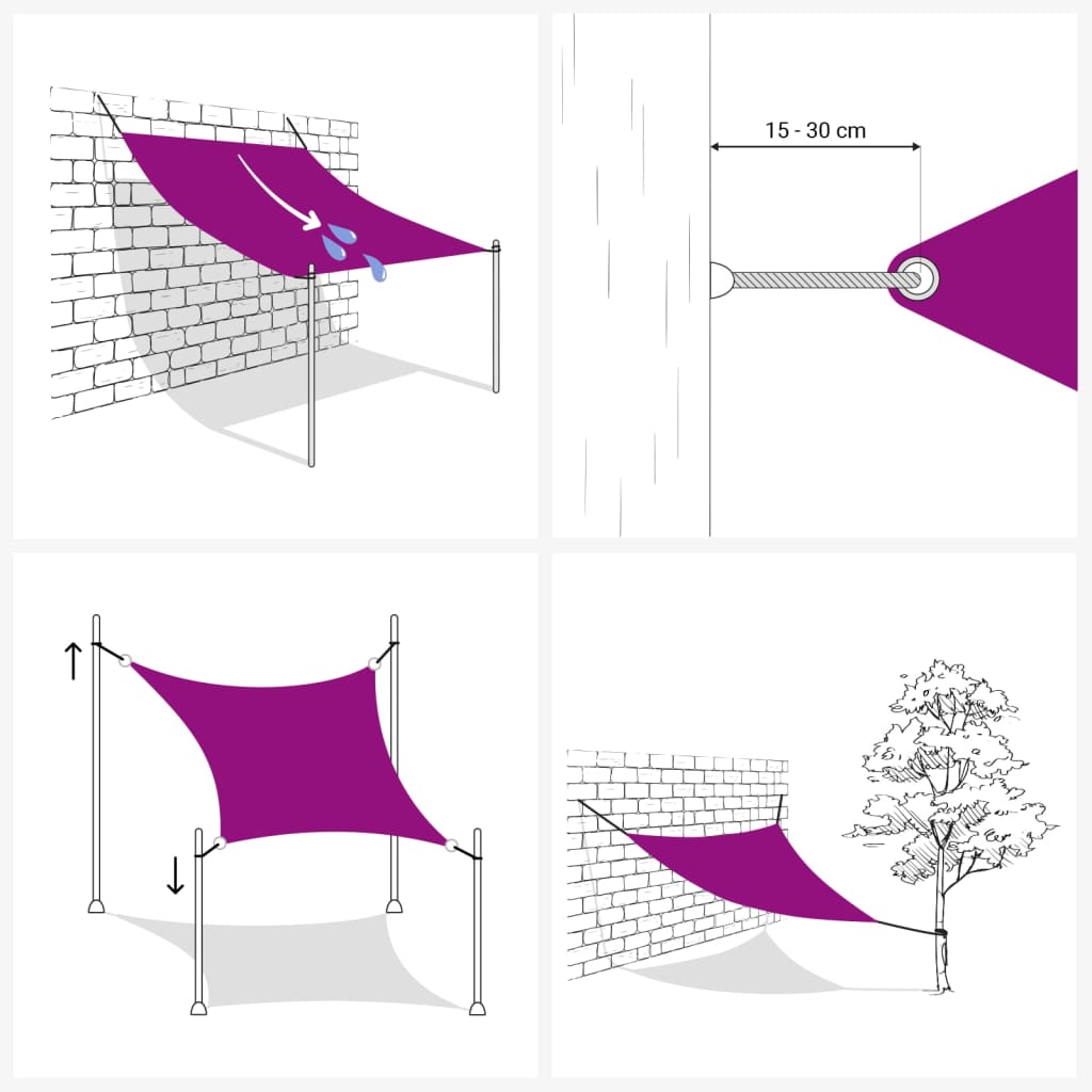 Panza parasolar gri deschis dreptunghiular 4x5 m HDPE 160 g/m² - imagine 4