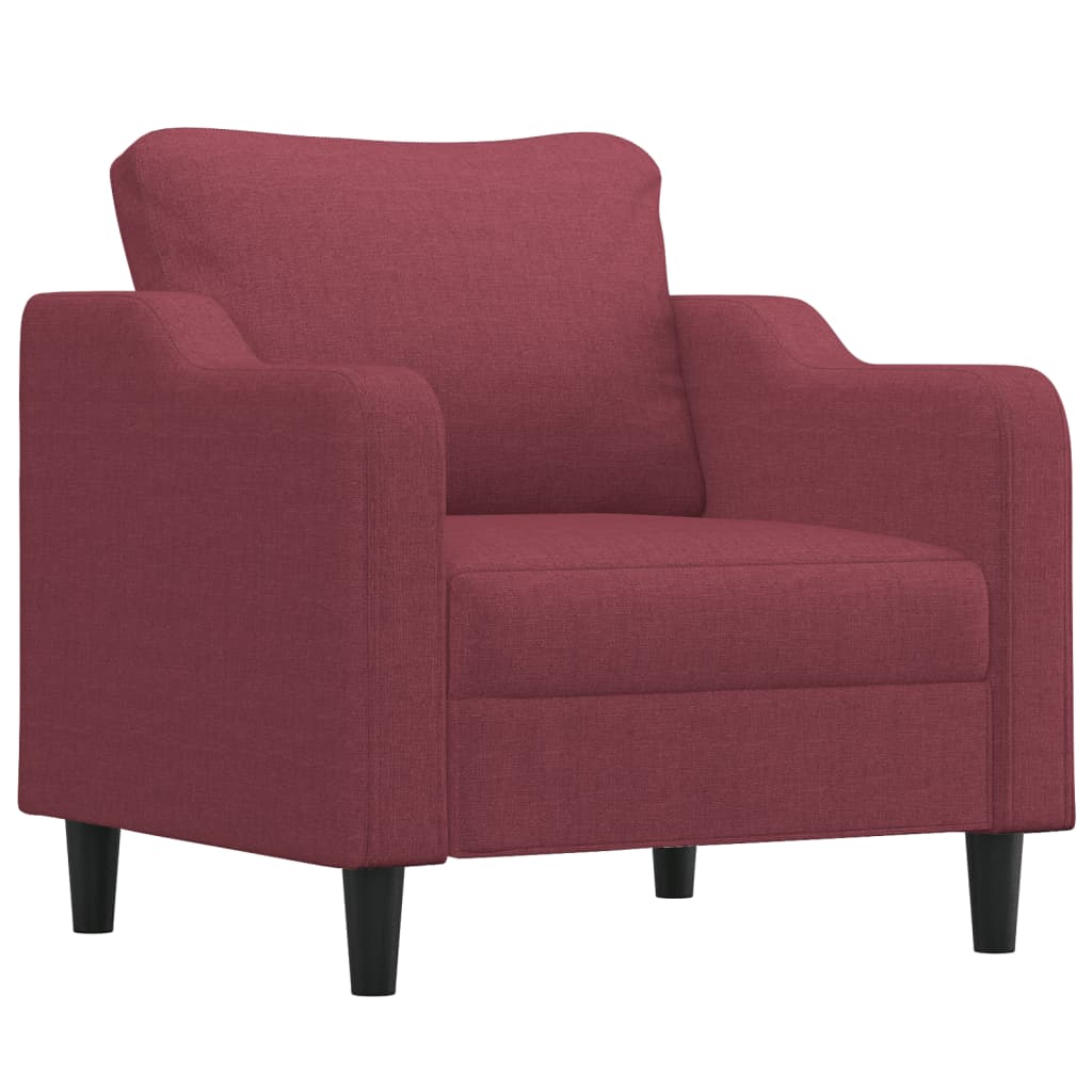 Fotoliu canapea cu taburet, rosu vin, 60 cm, material textil — imaginea 4