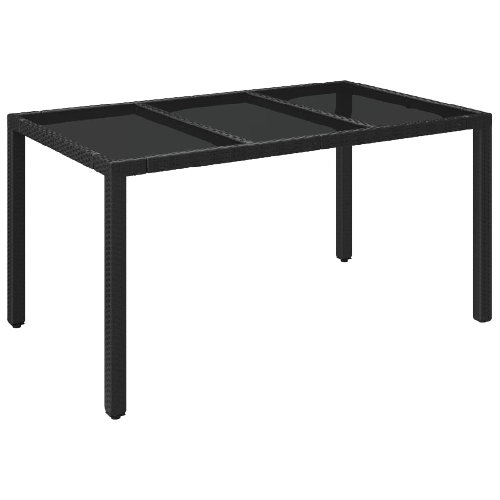 Set mobilier de gradina cu perne, 7 piese, negru, poliratan — imaginea 7