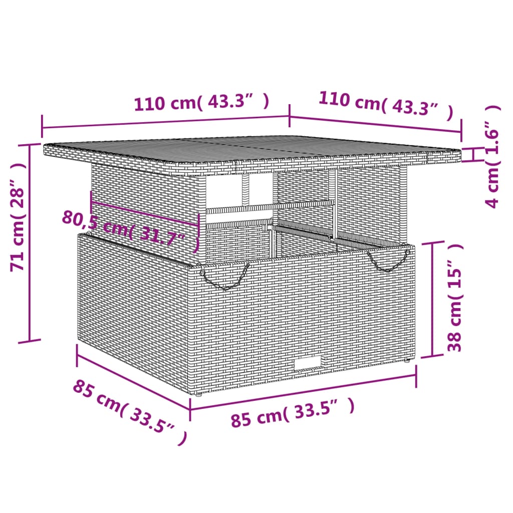 Set canapele de gradina, 4 piese, cu perne, bej, poliratan — imaginea 10