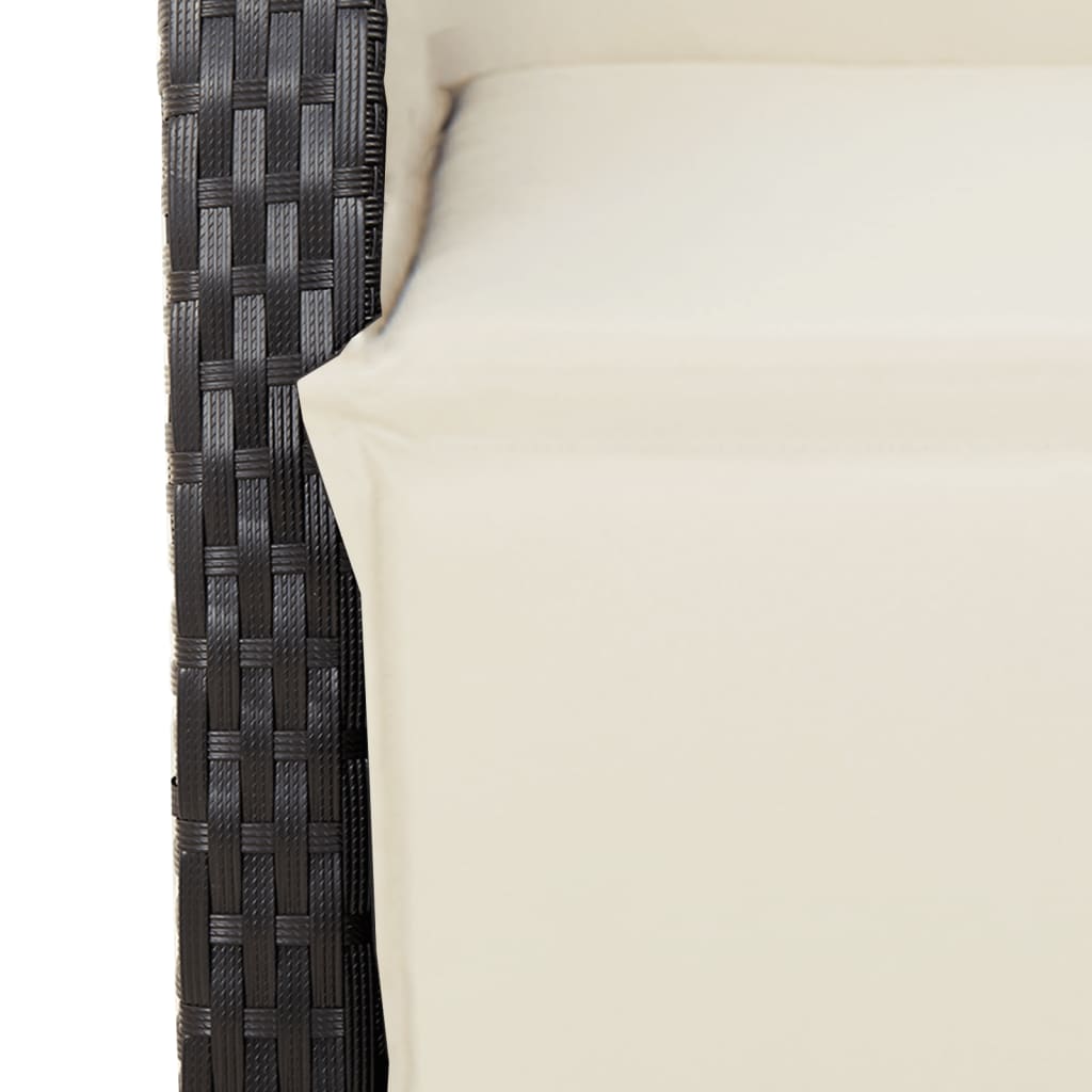 Set mobilier de gradina cu perne, 9 piese, negru, poliratan — imaginea 7