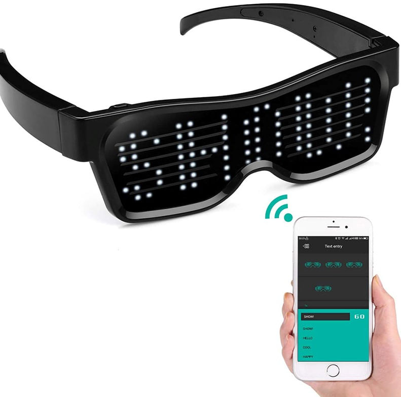 Ochelari LED pentru petreceri - Ochelari LED Bluetooth pentru festivaluri LED ALB