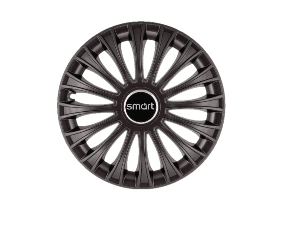 Set 4 capace roti pentru Smart, model Dino negru, R14