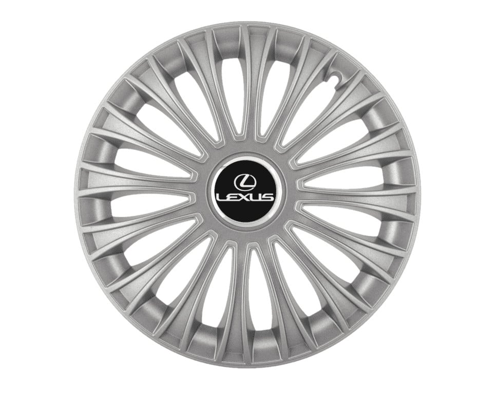 Set 4 capace roti pentru Lexus, model Dino gri, R15