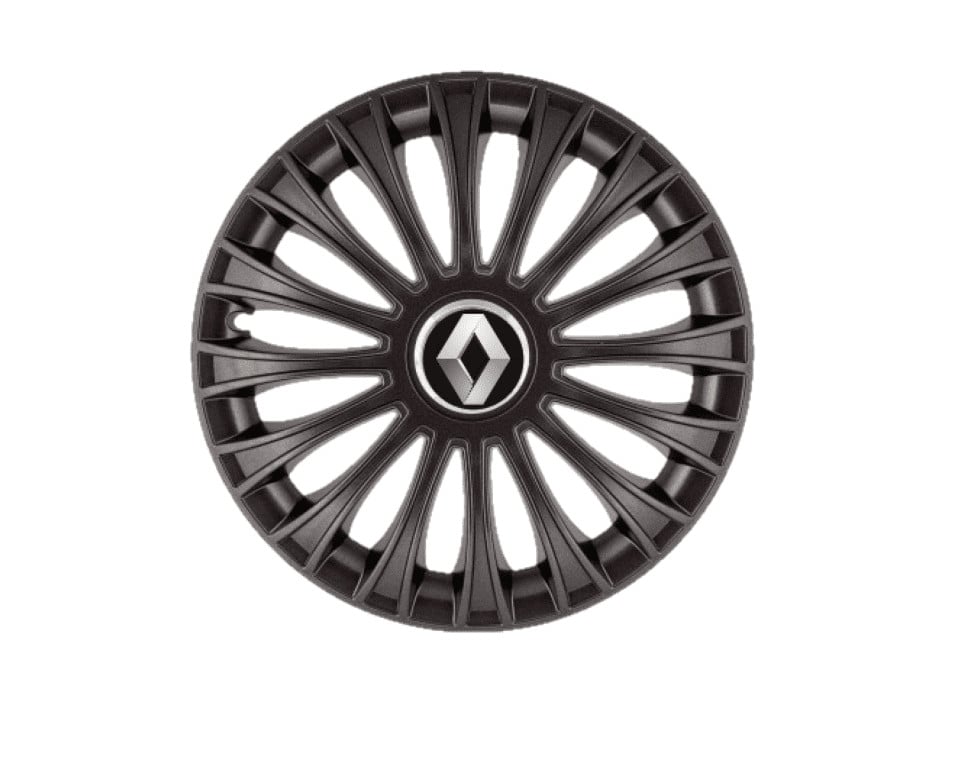Set 4 capace roti pentru Renault, model Dino negru, R15
