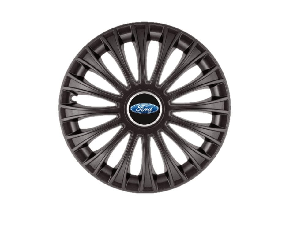 Set 4 capace roti pentru Ford, model Dino negru, R14