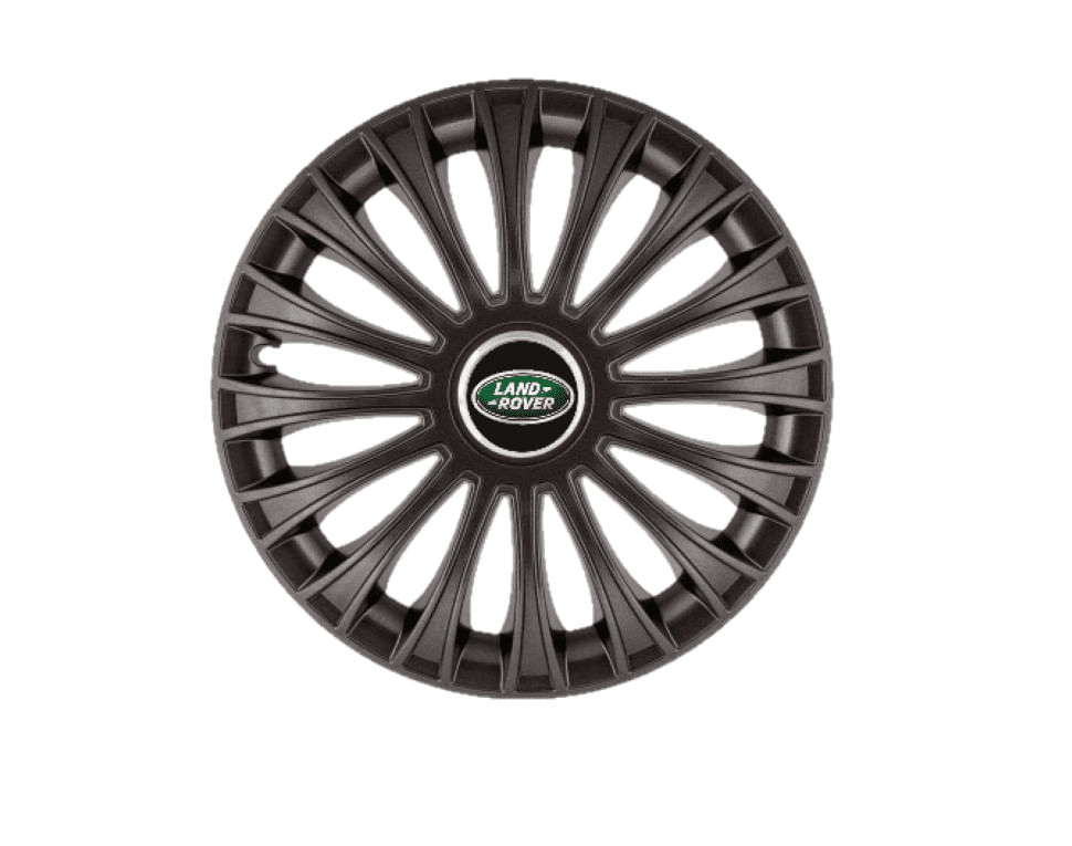 Set 4 capace roti pentru Land Rover, model Dino negru, R14