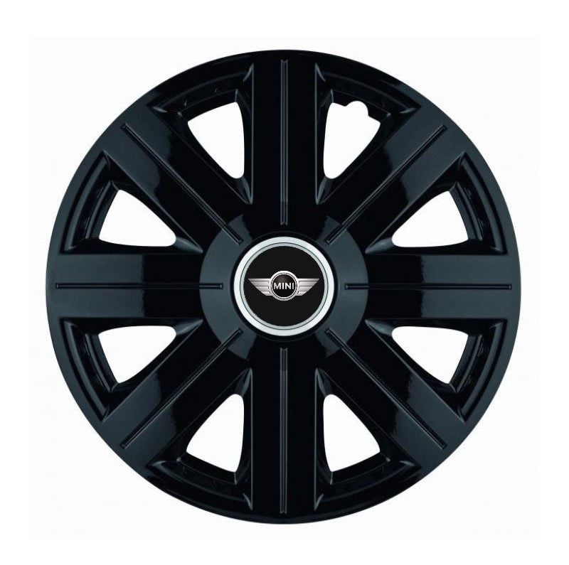 Set 4 capace roti pentru Mini, model Cosmos negru