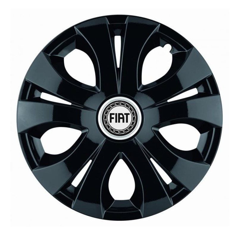 Set 4 capace roti pentru Fiat, model Top negru, R16