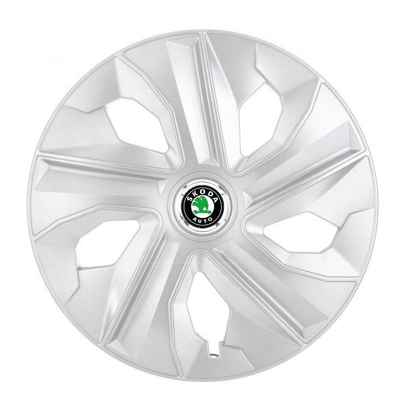 Set 4 capace roti Skoda, model Luna gri, R14
