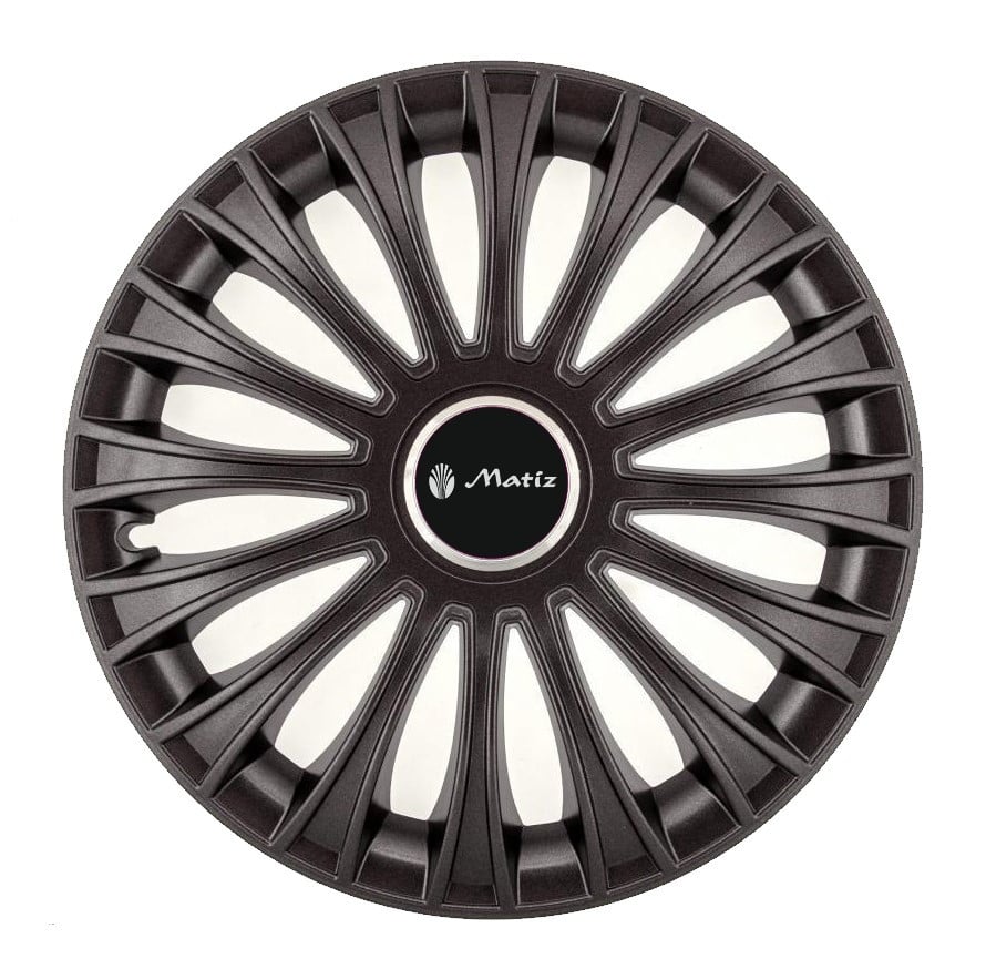 Set 4 capace roti pentru Matiz, model Dino negru, R14