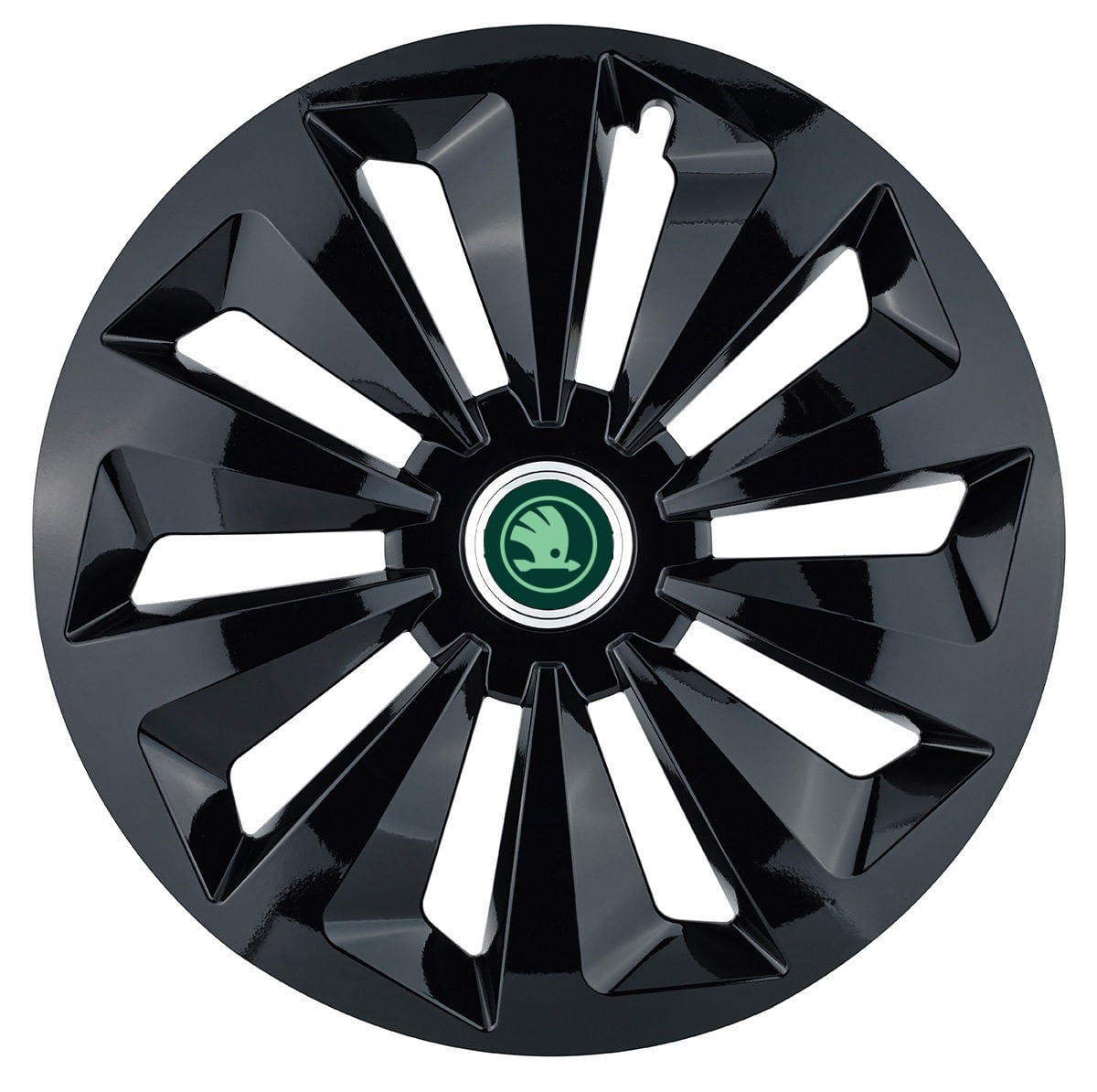 Set 4 capace roti pentru Skoda nou verde, model Fox negru, R15
