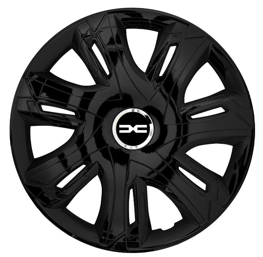 Set 4 capace roti pentru Dacia nou, model Supernova negru, R15