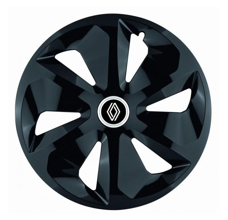 Set 4 capace roti pentru Renault nou, model Roco negru, R15