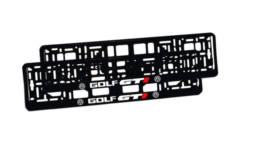 Set 2 suporturi numar inmatriculare personalizat Golf GTI - Creative Rey®