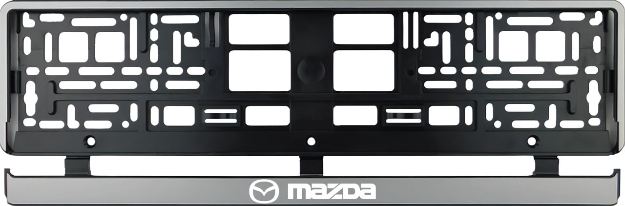 Set 2 bucati, suport numar inmatriculare argintiu Mazda