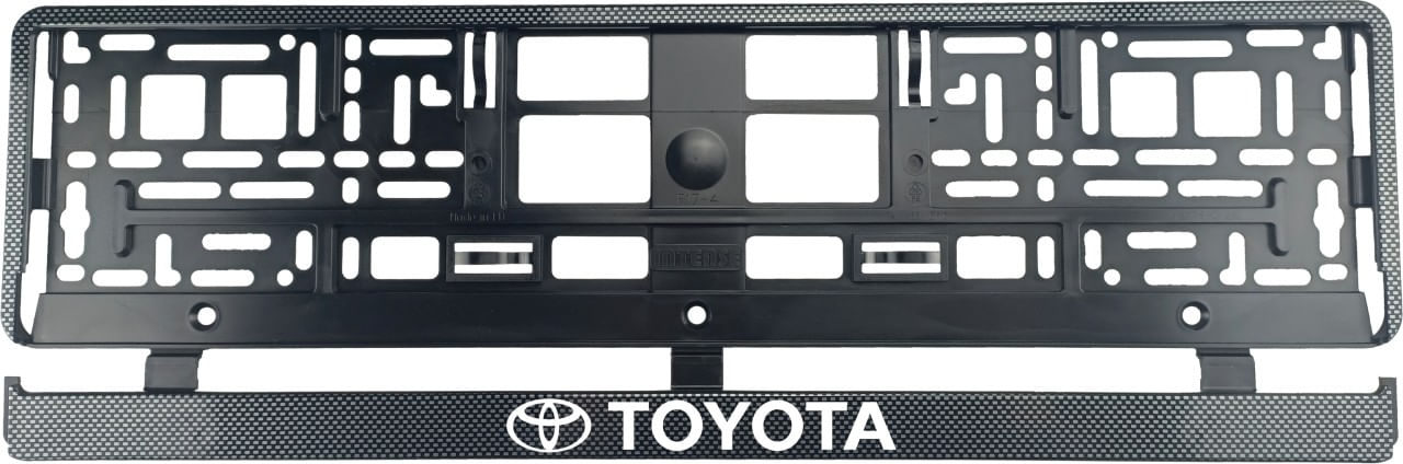 Set 2 bucati, suport numar inmatriculare Carbon, Toyota