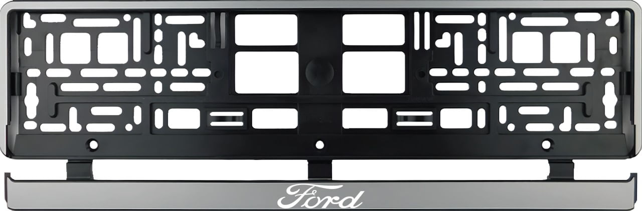 Set 2 bucati, suport numar inmatriculare argintiu Ford