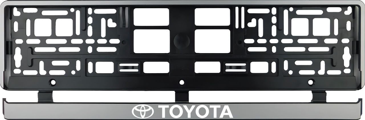 Set 2 bucati, suport numar inmatriculare argintiu Toyota
