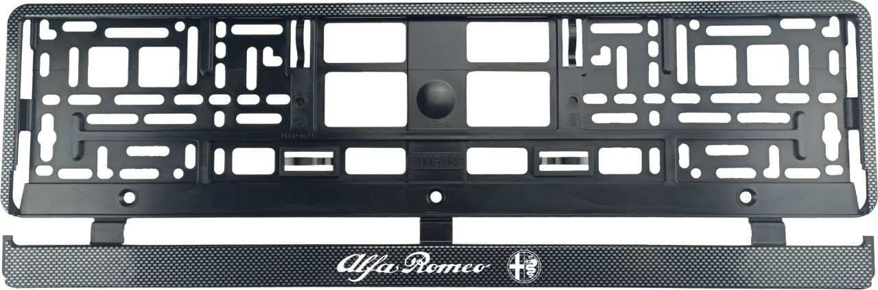 Set 2 bucati, suport numar inmatriculare Carbon, Alfa Romeo