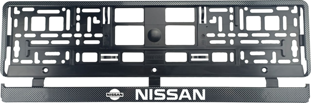 Set 2 bucati, suport numar inmatriculare Carbon, Nissan