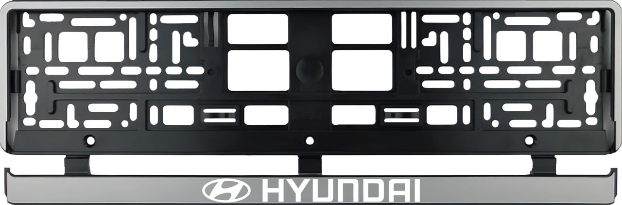Set 2 bucati, suport numar inmatriculare argintiu Hyundai I