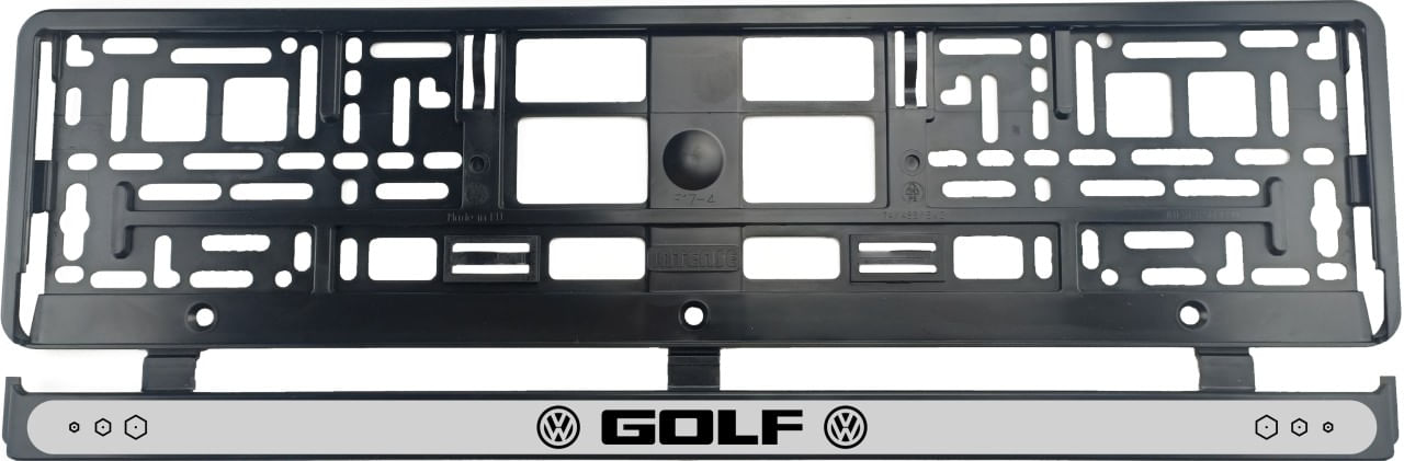 Set 2 bucati, suport numar inmatriculare Volkswagen Golf Dark
