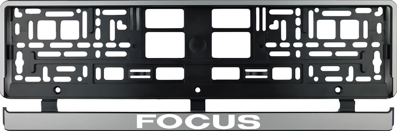 Set 2 bucati, suport numar inmatriculare argintiu Ford Focus