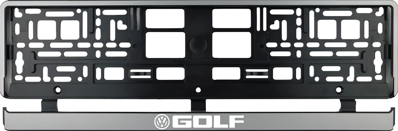 Set 2 bucati, suport numar inmatriculare argintiu Golf