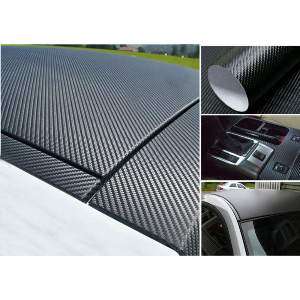 Folie carbon auto 3D, 2 x 1.27 M, Negru