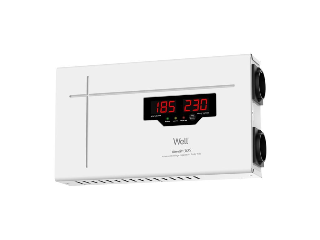 Stabilizator tensiune 500VA cu releu WELL AVR-REL-THUNDER500-WL