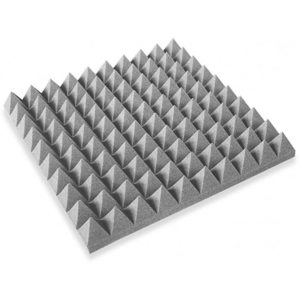 Burete fonoabsorbant piramidal Mega Acoustic PMP 5, 50 x 50 CM, gri deschis