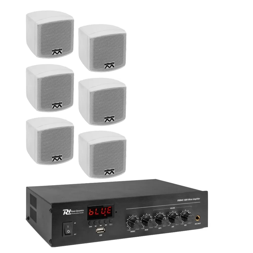 Sistem Audio 6 boxe Omni 201 white, bluetooth, USB, FM