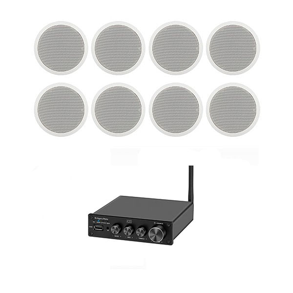 Sistem sonorizare 8 boxe tavan +Amplificator bluetooth