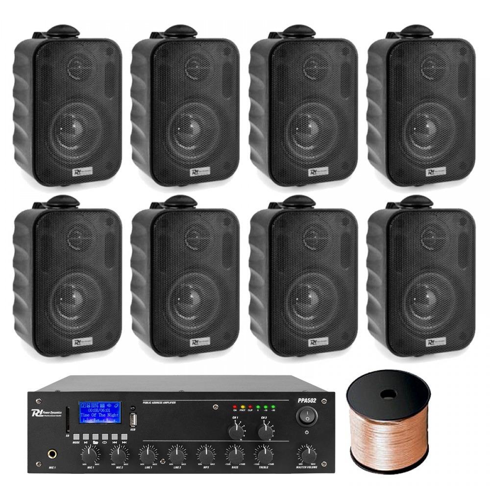 Sistem sonorizare 2 zone 8 boxe exterior, bluetooth, USB