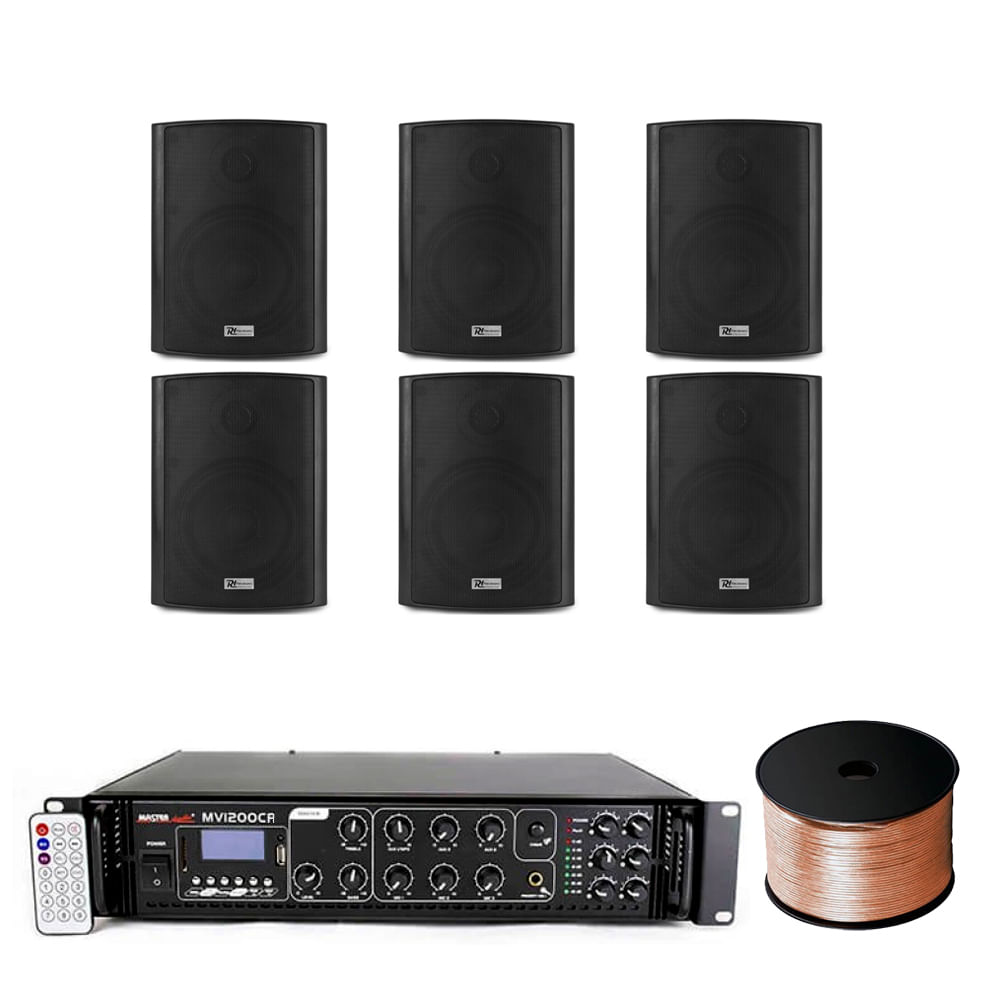 Sistem 6 boxe exterior BC40V negre, Bluetooth, USB, FM