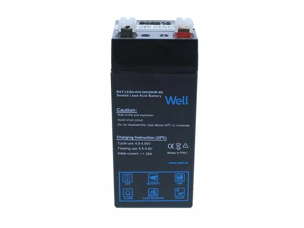 Acumulator plumb acid 4V 4.5AH, terminal T1, Well