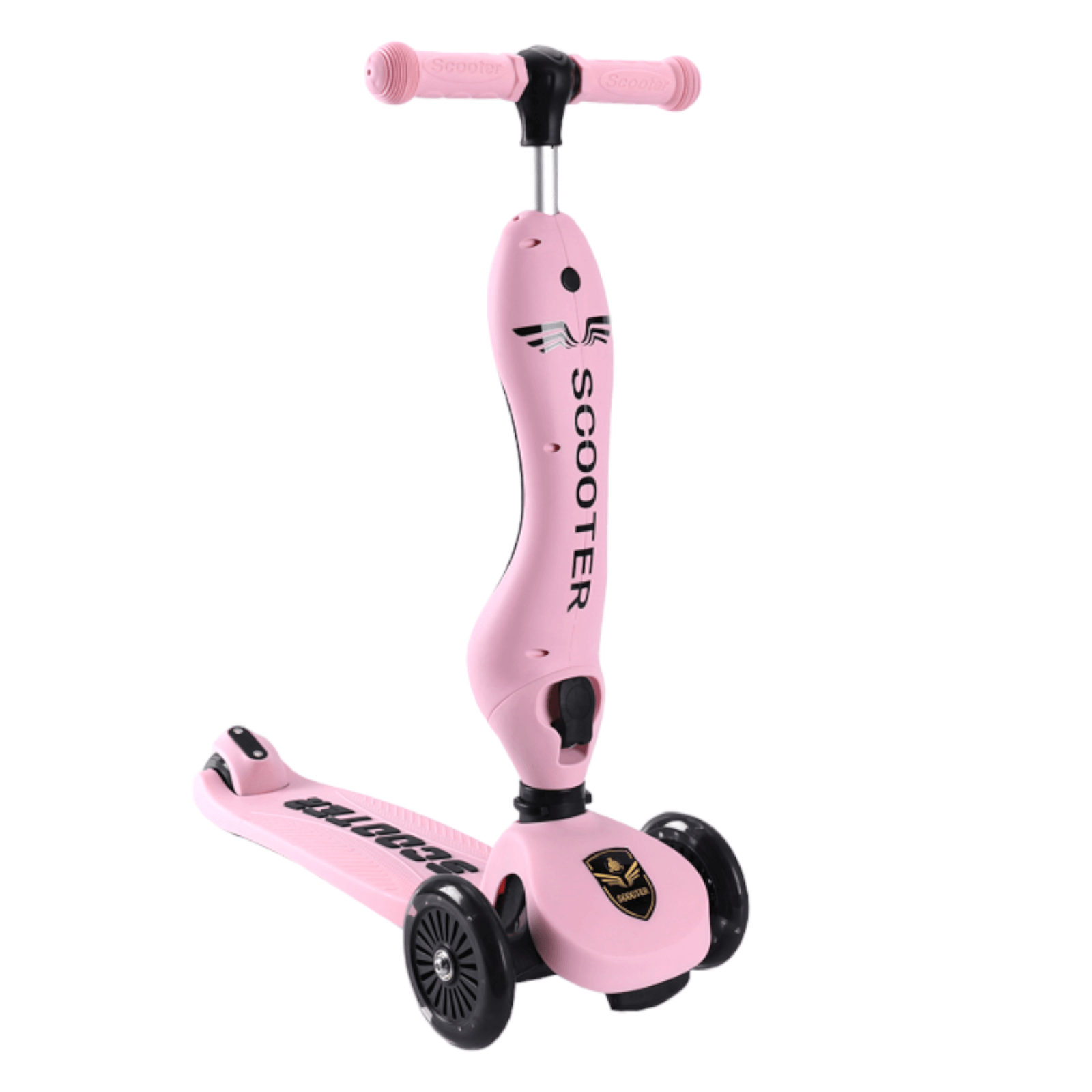 Trotineta 2 in 1 transformabila in tricicleta cu sezut pentru copii inaltime ajustabila pe trei dimensiuni roz