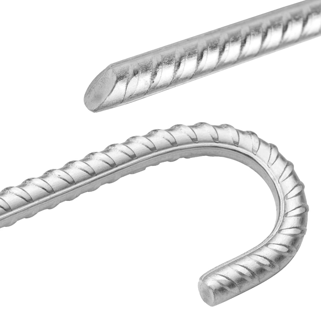 Tarusi de cort, 6 buc., 41.5 cm, diametru 20 mm, otel galvanizat - imagine 4